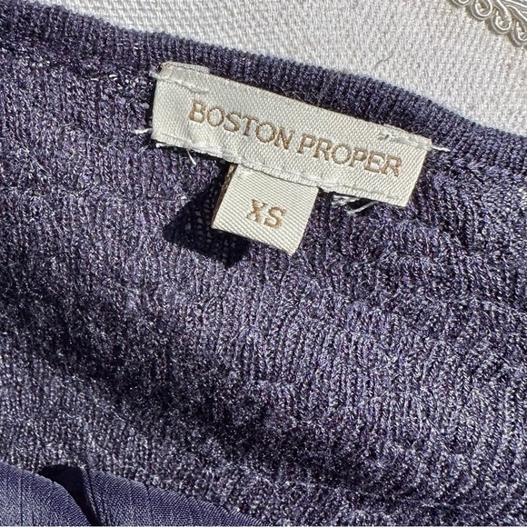 EUC! Boston Proper Silk Cashmere Blue Sequined Top - Picture 4 of 6